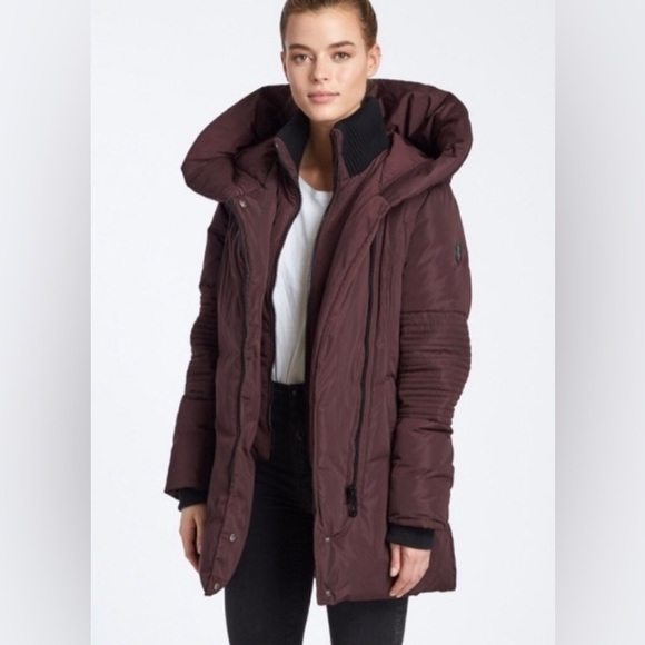 Noize wine red vegan Winter Coat with Hood - Picture 1 of 8